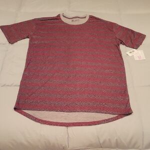 LuLaRoe Red and Gray Short Sleeve Tee